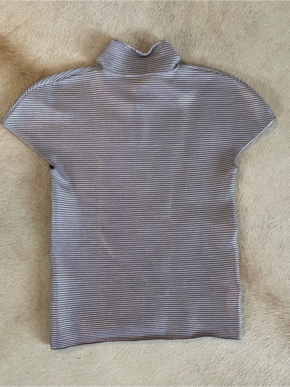 Yves Saint Laurent Ribbed Metallic rib-knit Top in Lavender - Picture 5 of 5
